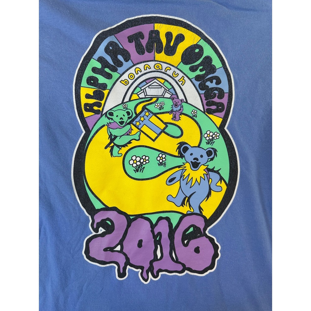 Comfort Colors Alpha Tau Omega Bonnaruh 2016 Grateful Dead Dancing Bears Shirt M